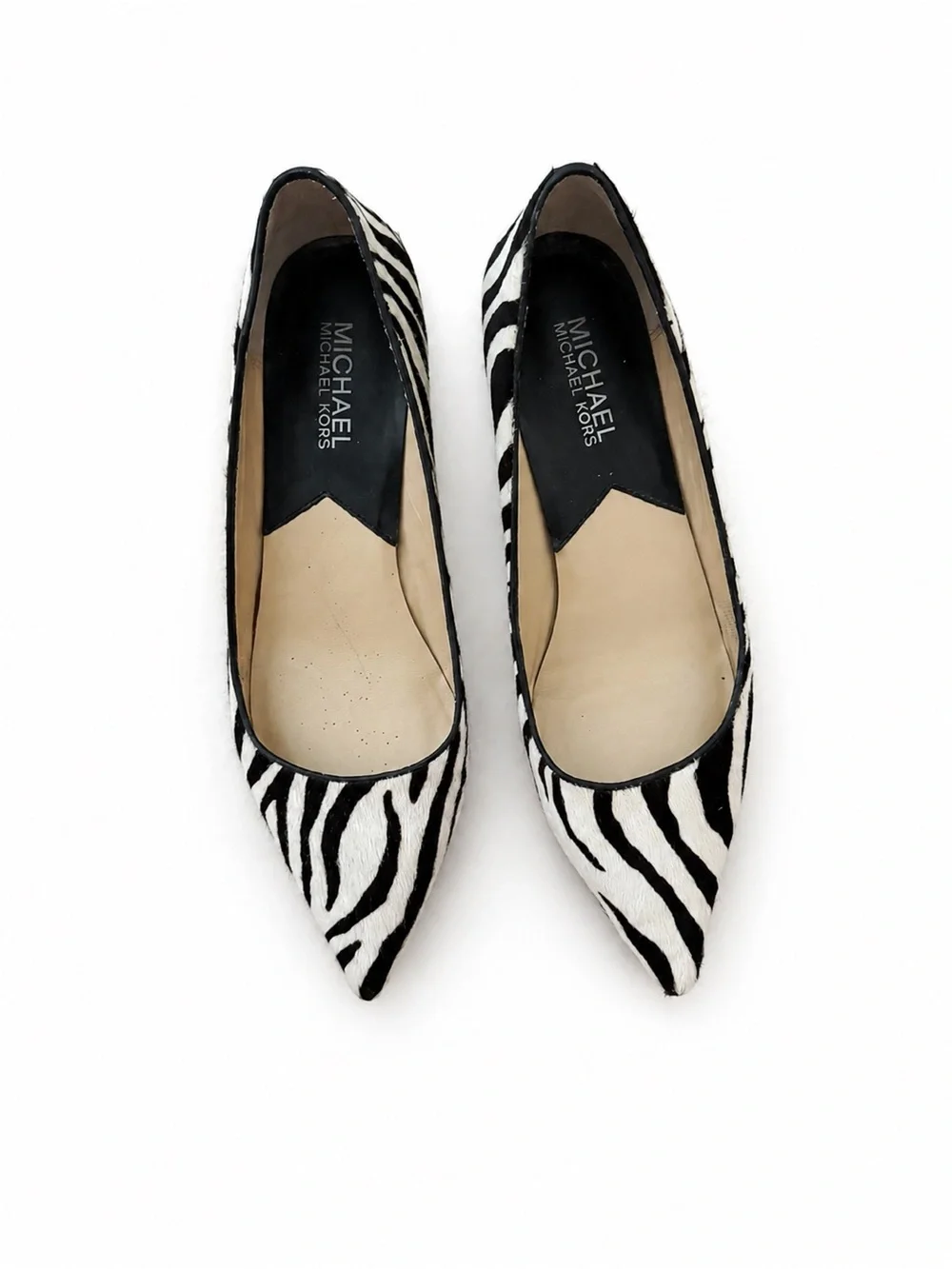 Michael Kors Flex Zebra Calf Hair Kitten Heel Pumps Size 6M